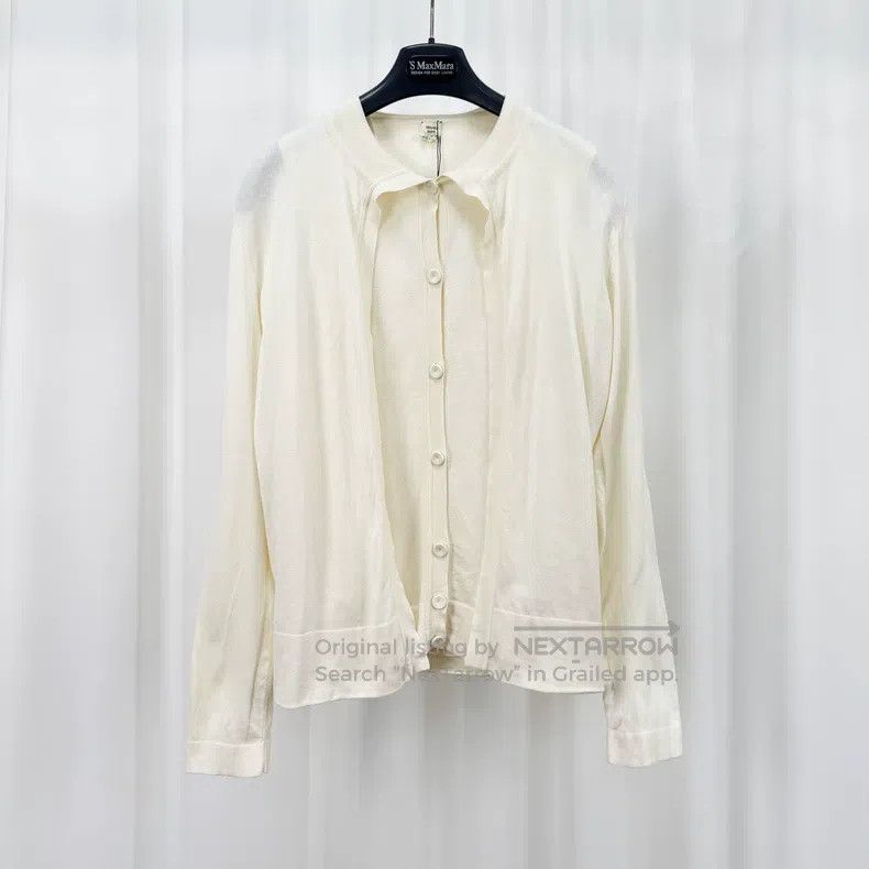 Hermes Hermes Ivory faux two-piece cashmere knitted long sleeve Size XS / US 0-2 / IT 36-38 - 1 Thumbnail