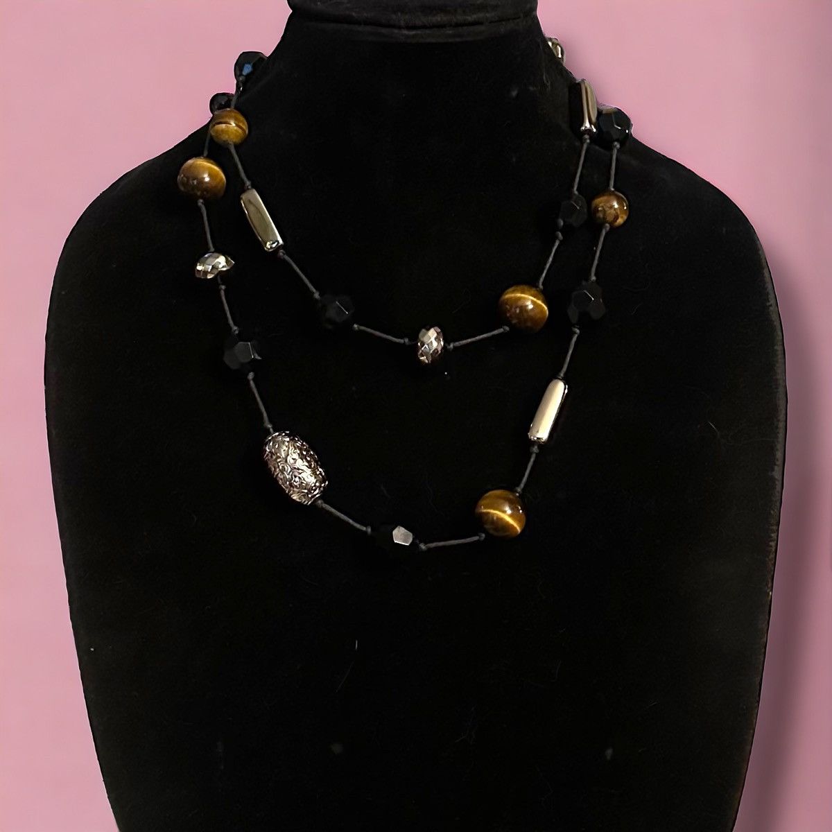 Other Long mixed stationed chunky bead necklace Size ONE SIZE - 2 Thumbnail