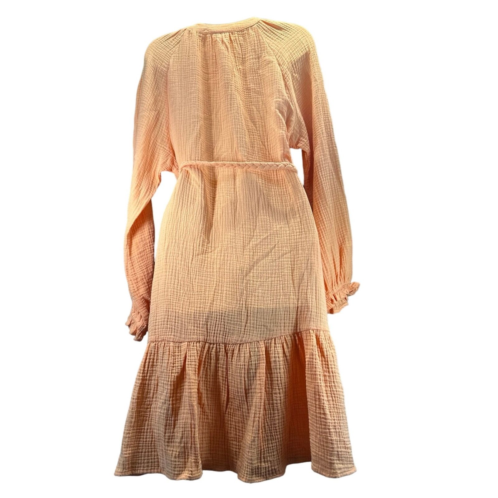 Magaschoni Magaschoni Organic Cotton Ruffle Button up Dress women sz L Size L / US 10 / IT 46 - 4 Thumbnail