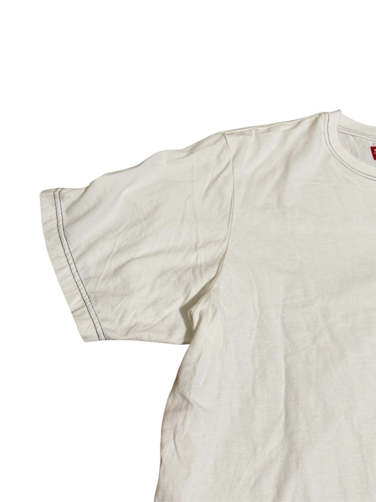 Supreme 🔥Supreme Contrast Stitch Pocket Tee White/Supreme T shirt Size US L / EU 52-54 / 3 - 4 Thumbnail