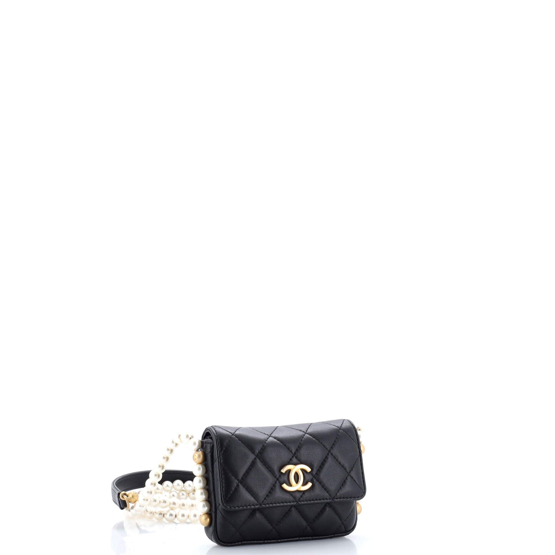 Chanel About Pearls Flap Card Holder with Chain Quilted Calfskin Size ONE SIZE - 1 Thumbnail
