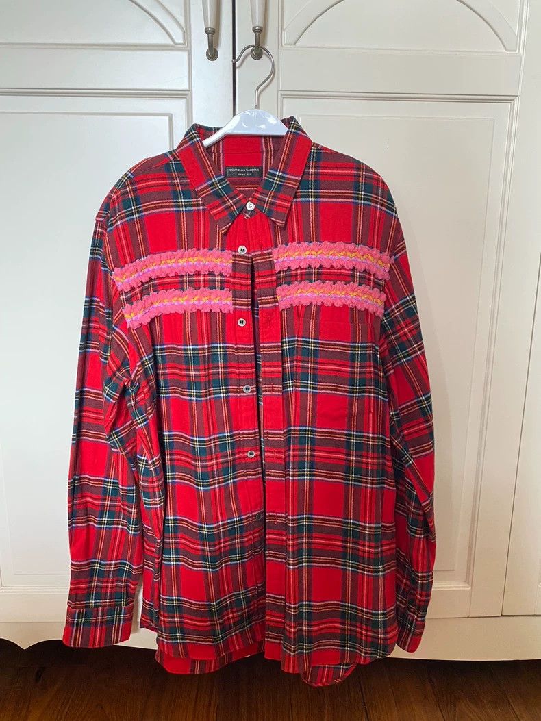 Comme Des Garcons Tartan flannel red and green plaid shirt