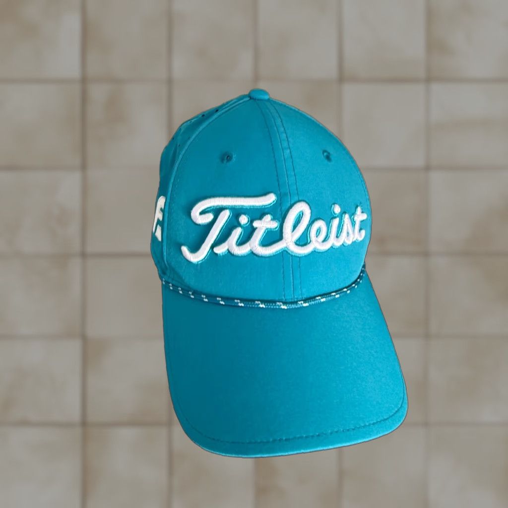 Titleist Titleist Rope Strapback Hat Blue Turquoise Teal Script Snapback Unisex Adults One Size (Blue) Size ONE SIZE - 1 Thumbnail