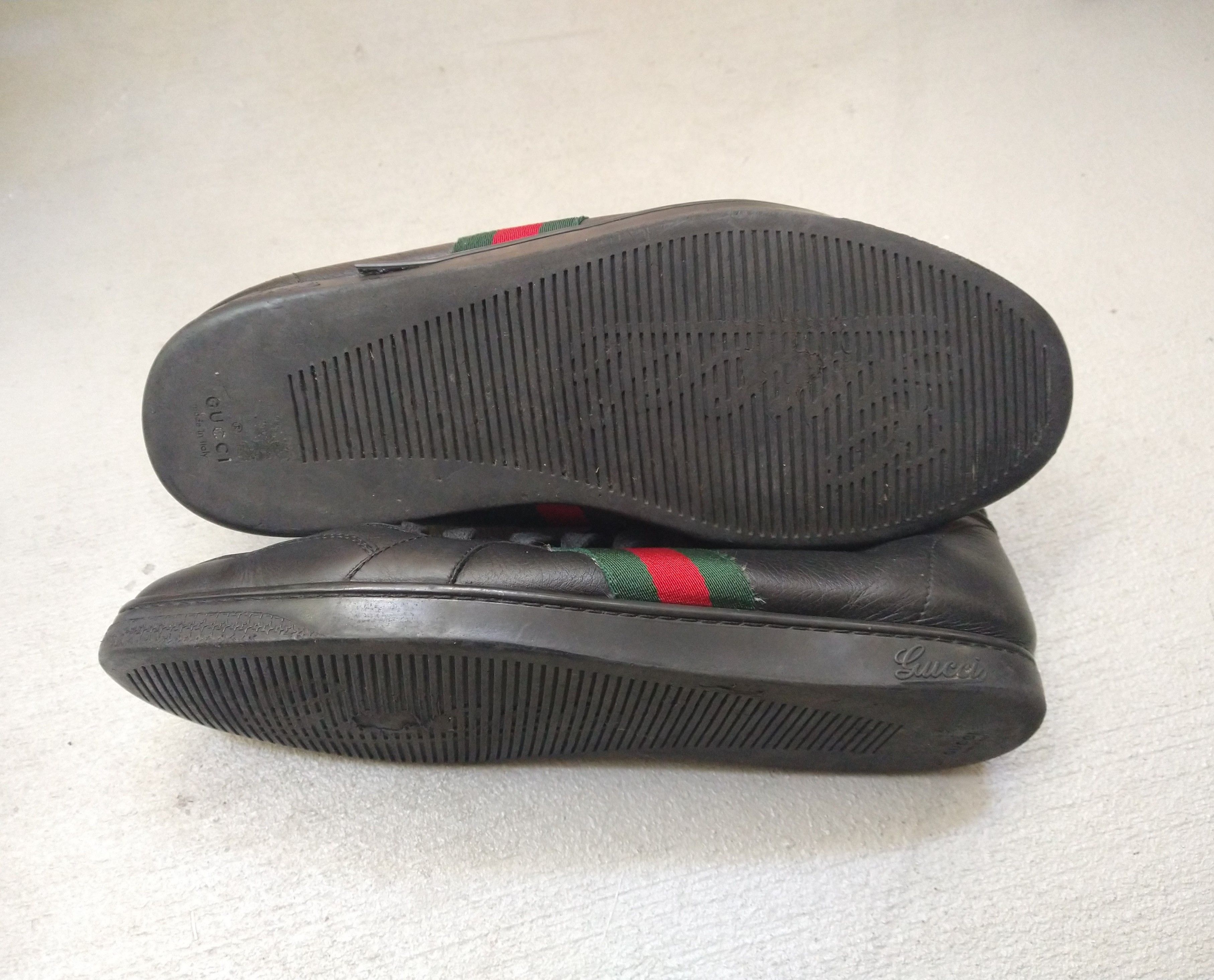 Gucci Gucci High Top Sneakers Black Leather Size 9.5 Lace Up Size US 9.5 / EU 42-43 - 19 Thumbnail