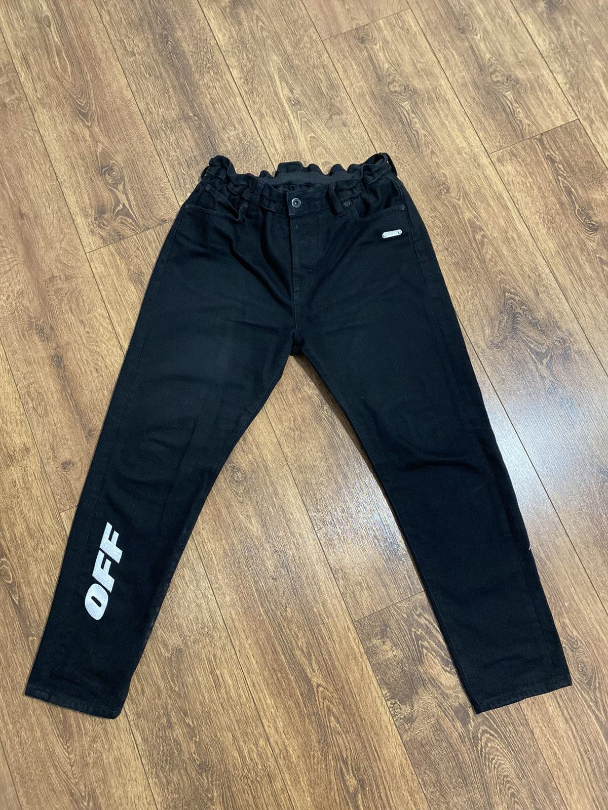 Off-White OFF-WHITE c/o VIRGIL ABLOH Black low crotch jeans Size US 31 - 2 Thumbnail