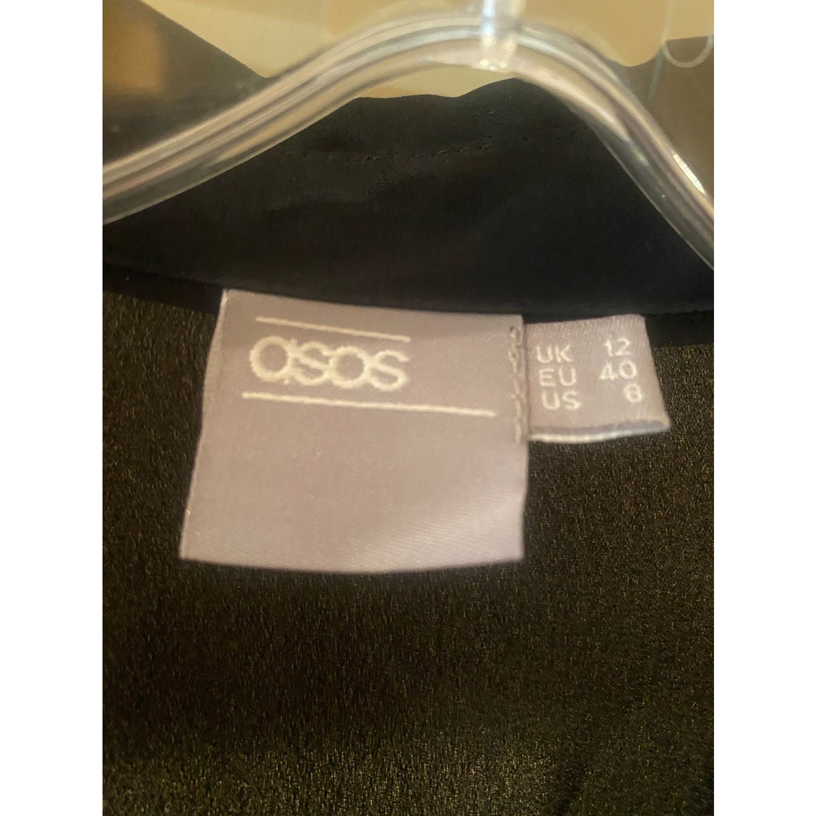 Asos ASOS Dip Hem Long Sleeve Black Blouse Size M / US 6-8 / IT 42-44 - 4 Thumbnail