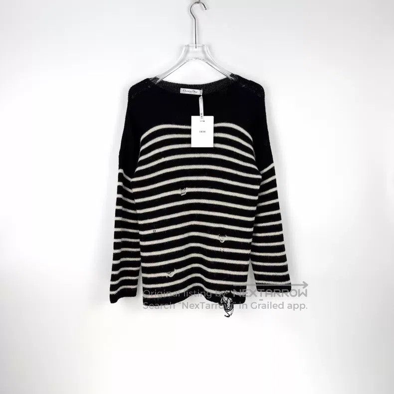 Dior Dior Black and white striped embroidered bee sweater Size XXS / US 00 / IT 34 - 3 Thumbnail
