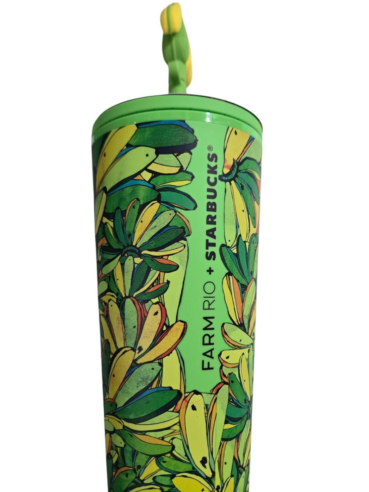 Designer Starbucks Banana Tumbler Farm Rio 2025 Straw Topper 24oz NWT Size ONE SIZE - 3 Thumbnail
