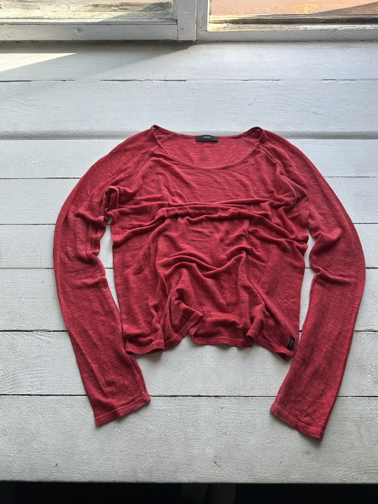 Diesel 🚨Vintage AVANT-GARDE Diesel SWEATER D metal logo Y2K gothic Size US M / EU 48-50 / 2 - 1 Thumbnail