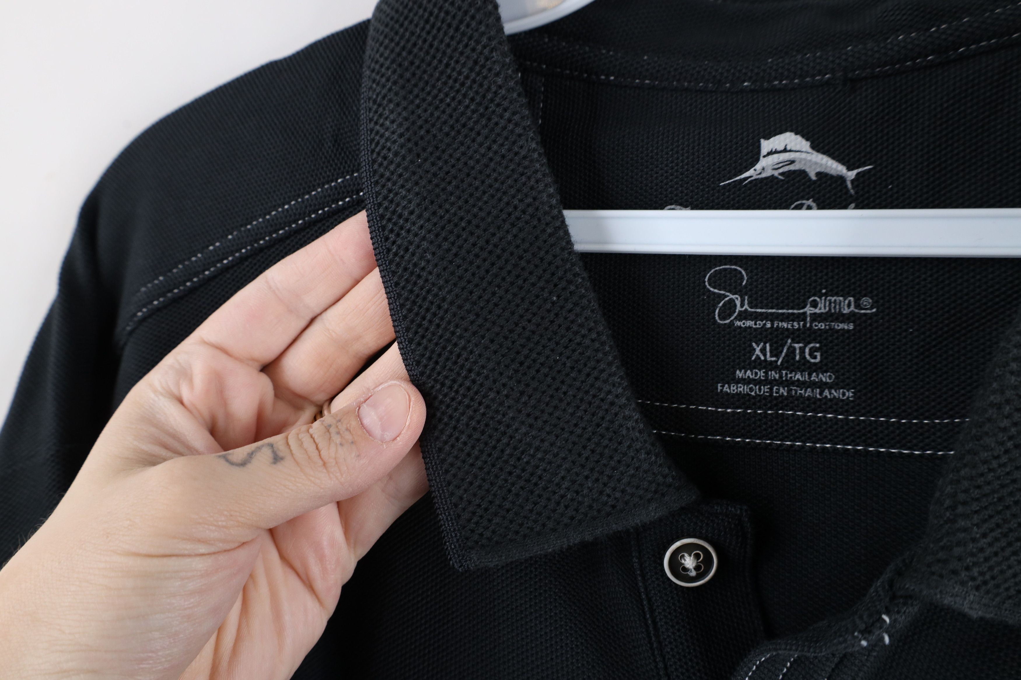 Tommy Bahama × Vintage Tommy Bahama Knit Long Sleeve Collared Polo Shirt Black Size US XL / EU 56 / 4 - 5 Thumbnail