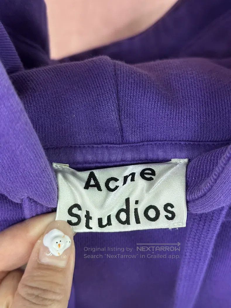 Acne Studios Acne Studios Purple Letter Hooded Sweatshirt Size US XXS / EU 40 - 4 Thumbnail