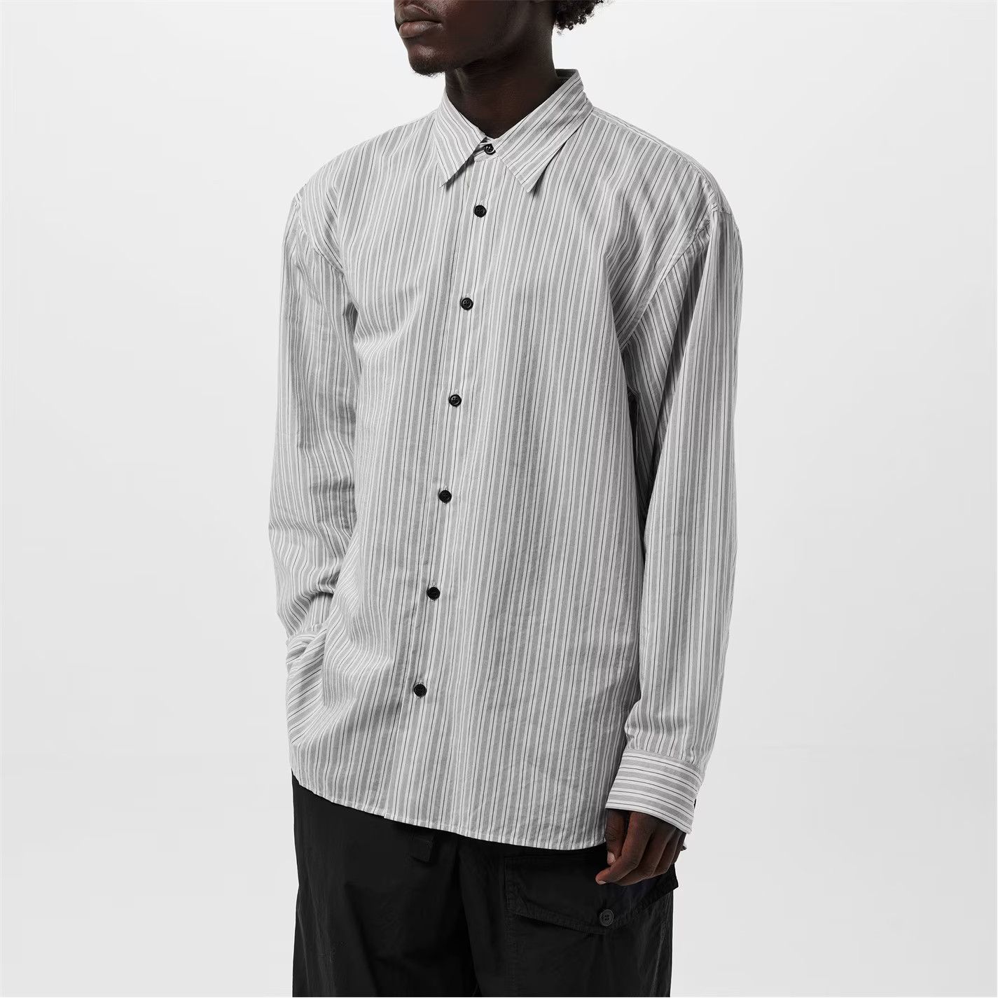 Dries Van Noten o1g2r1mq0426 Croom Shirt in Light Grey Size US L / EU 52-54 / 3 - 3 Thumbnail