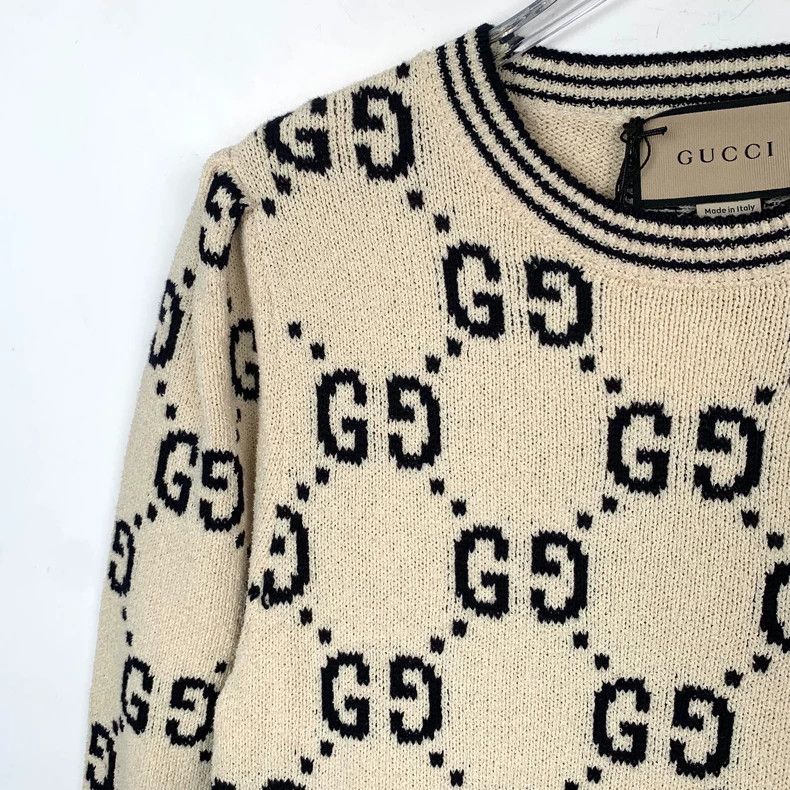 Gucci GucciBeige logo old flower full printed round-neck knitted Size S / US 4 / IT 40 - 3 Thumbnail