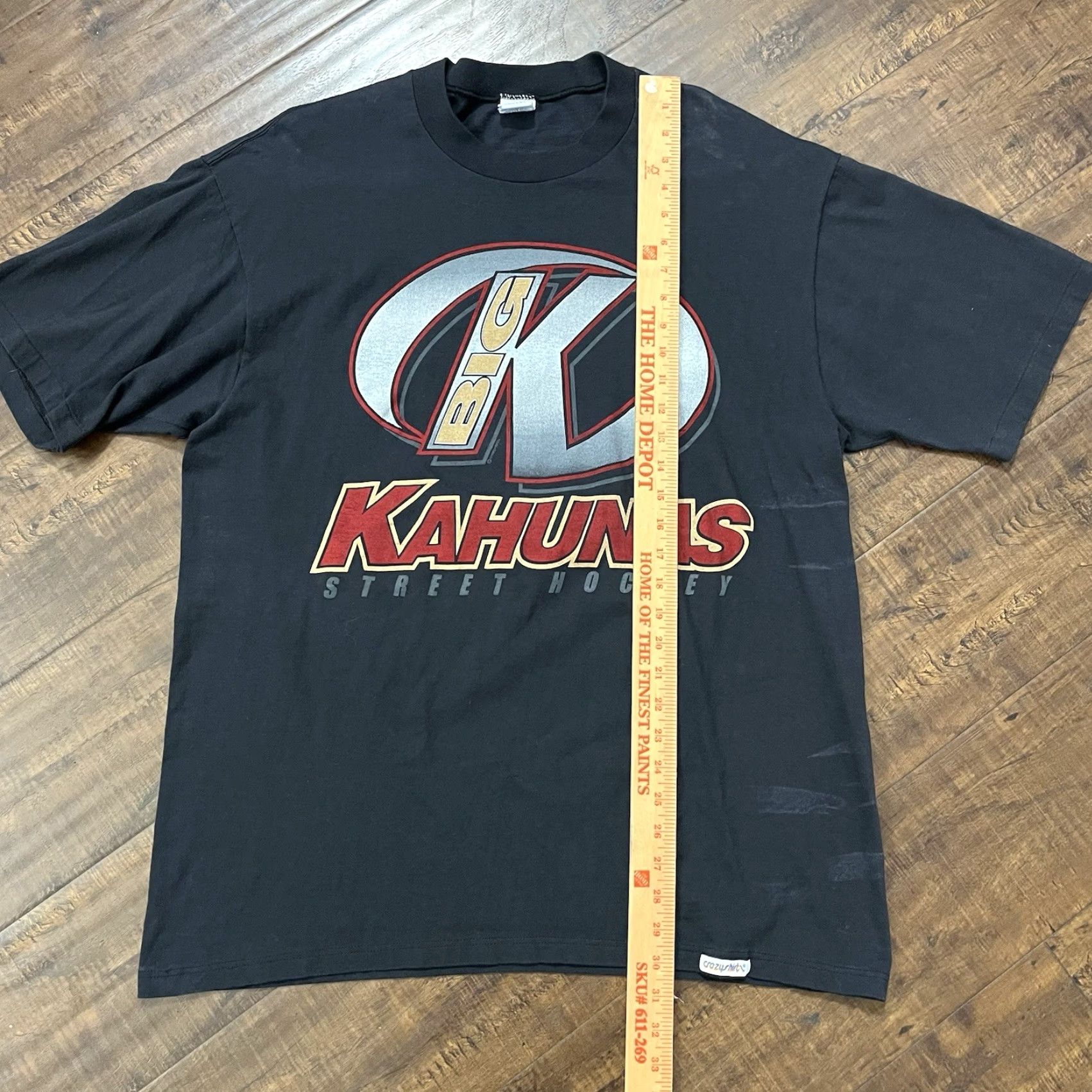 Vintage VINTAGE Crazy Shirts Hawaii 90s Hockey T-Shirt XL Black Double-Sided Mens Size US XL / EU 56 / 4 - 7 Thumbnail