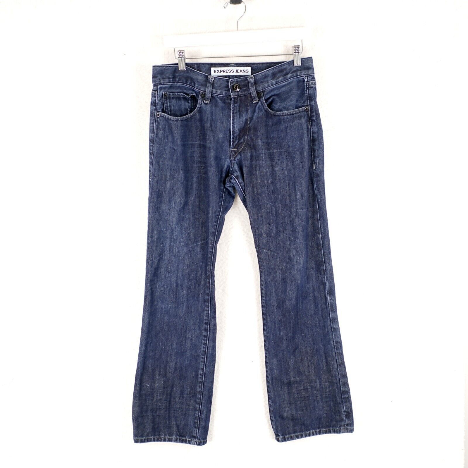 Express Express Rocco Slim Fit Bootcut Blue Denim Low Rise Jeans 31/ Size US 31 - 3 Thumbnail