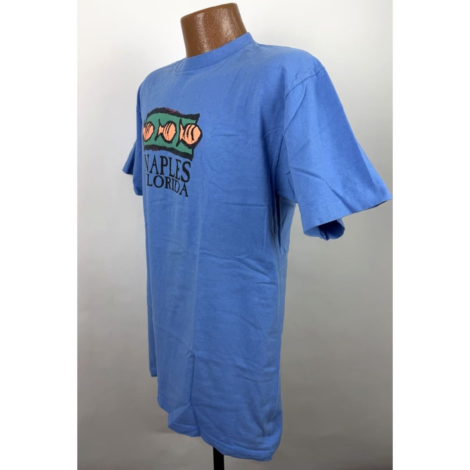 Vintage VINTAGE 90s Beach Shirt Mens Large Naples Florida Tropical Fish Souvenir T-shirt Blue Size US L / EU 52-54 / 3 - 6 Thumbnail