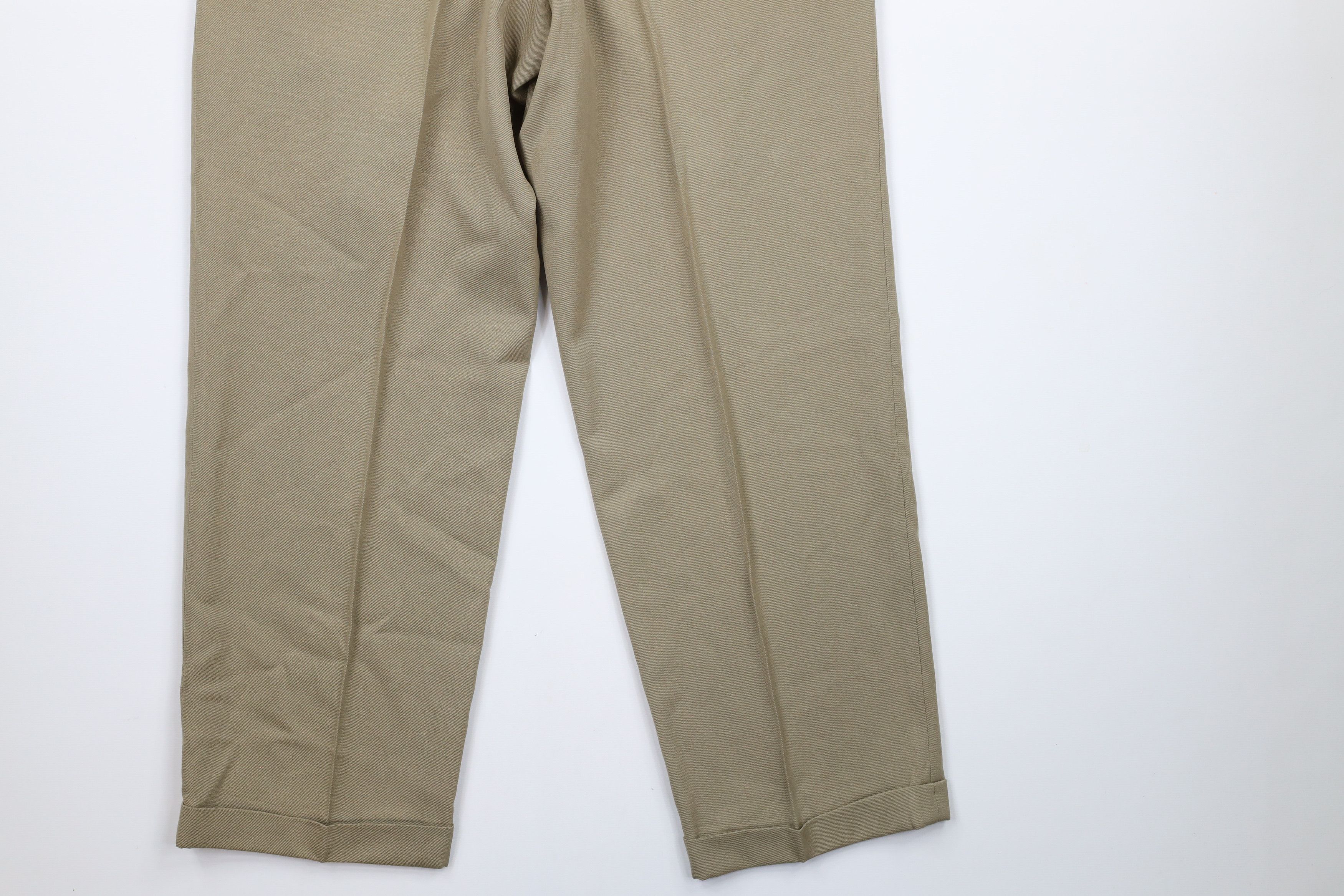 Givenchy × Vintage Vintage 90s Givenchy Cuffed Wool Chino Pants Trousers Beige Size US 32 / EU 48 - 11 Thumbnail