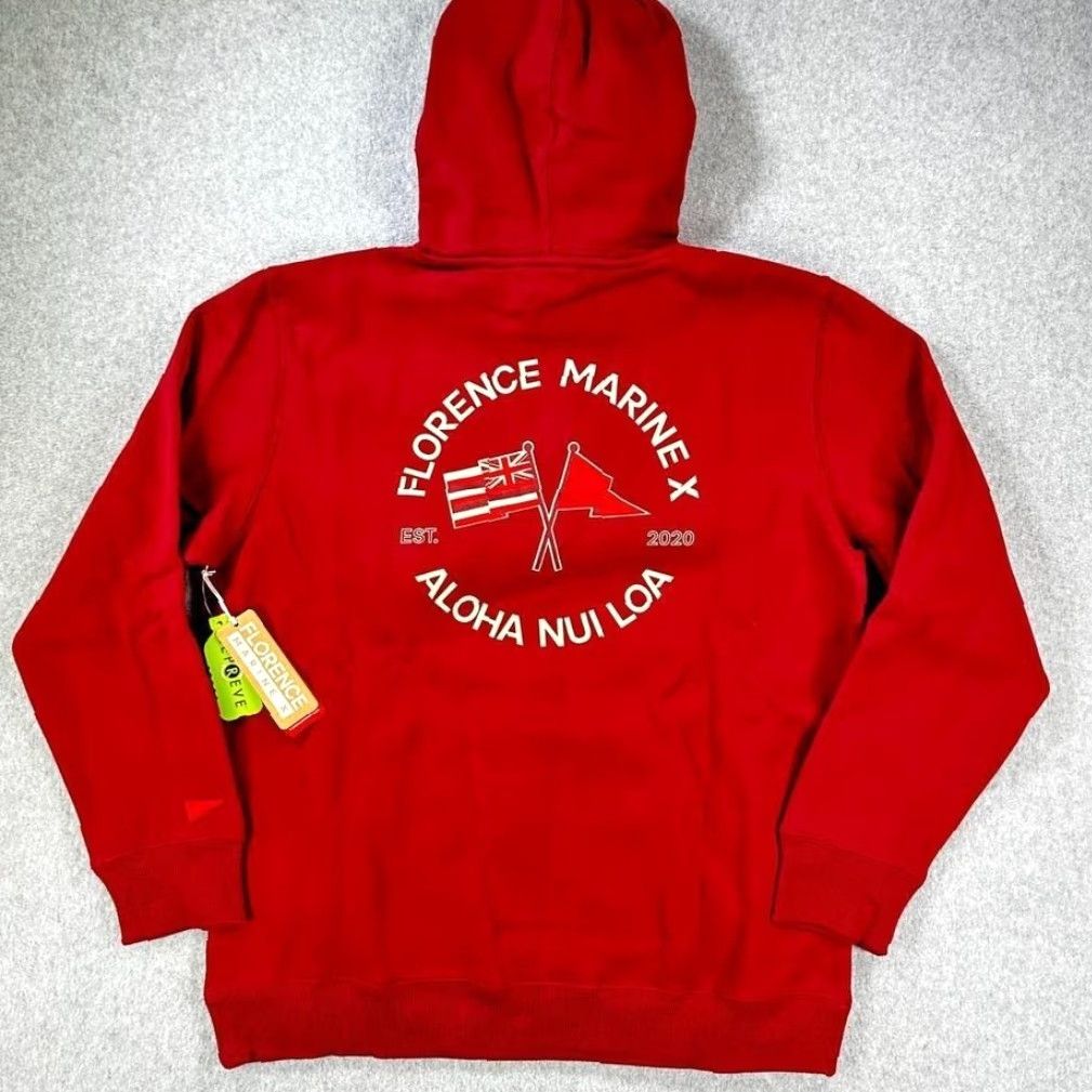 Vintage Florence Marine X Nui Loa Hoodie Maroon Red Organic Cotton Mens M Surf Outdoors Pullover Hoodie Mens Medium Red Florence Marine X Nui Loa Size US M / EU 48-50 / 2 - 5 Thumbnail