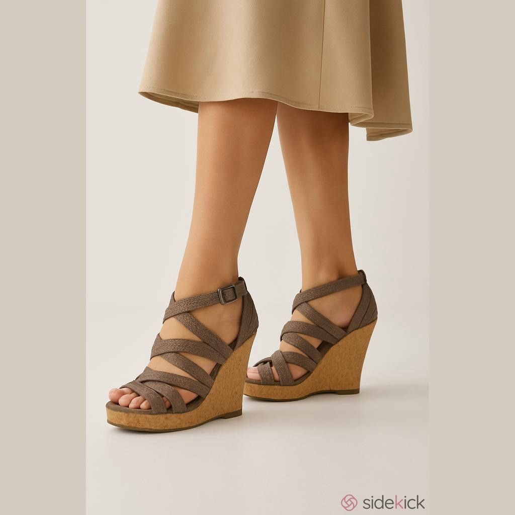 Sandal Tory Burch Taupe Tory Burch Wedge Sandals Size Taupe - Main Image
