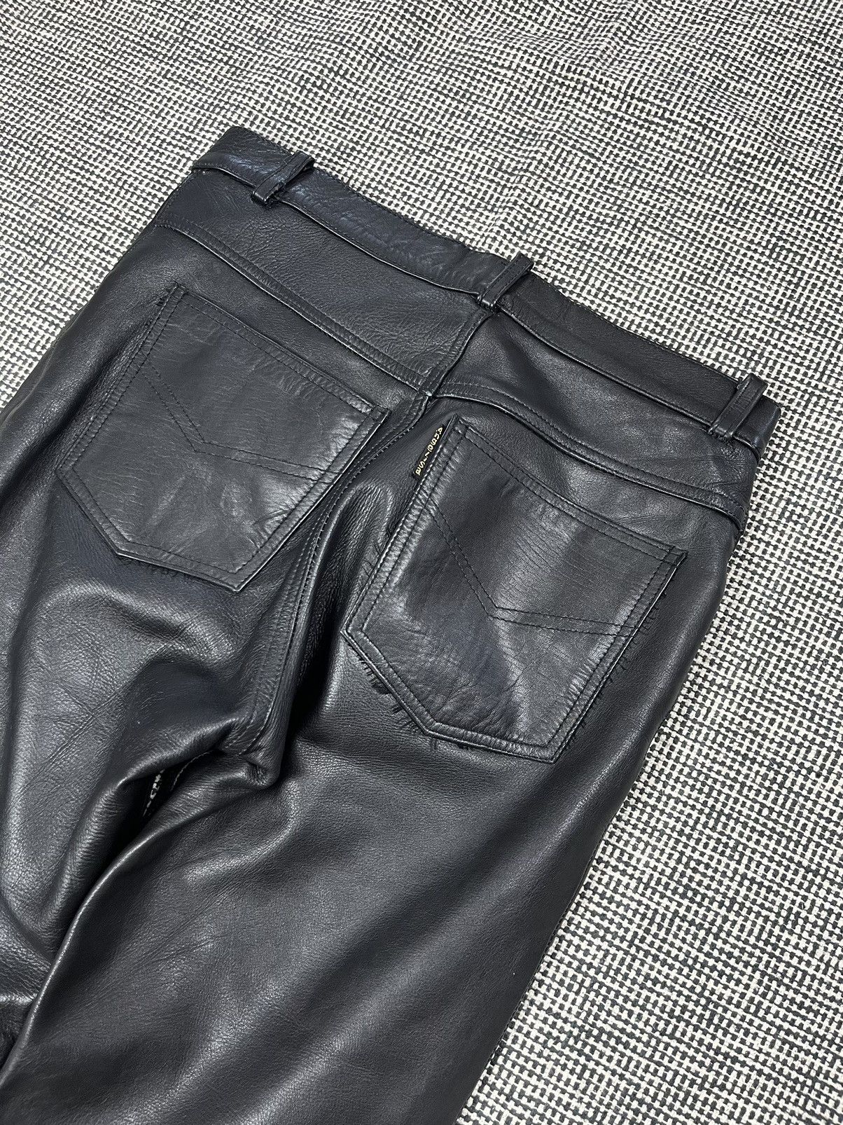 Genuine Leather ➕ Vintage genuine leather racing moto pants avant garde Size US 32 / EU 48 - 4 Thumbnail