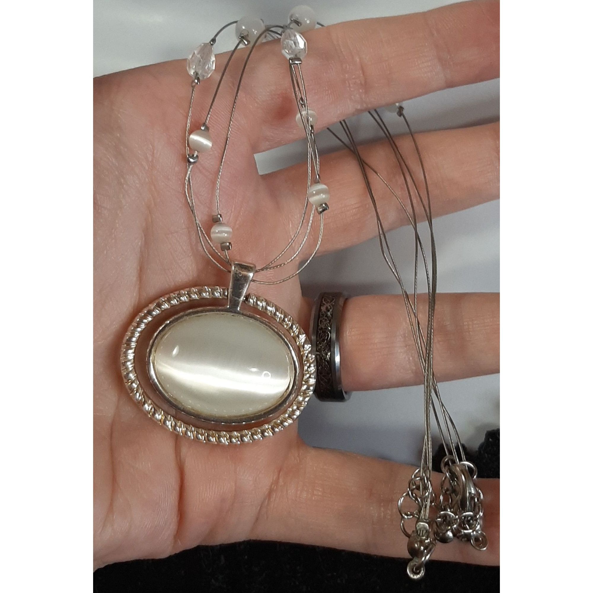 Other Bridal Mermaidcore White Cateye Glass Necklace With Multi Be Size ONE SIZE - 3 Thumbnail