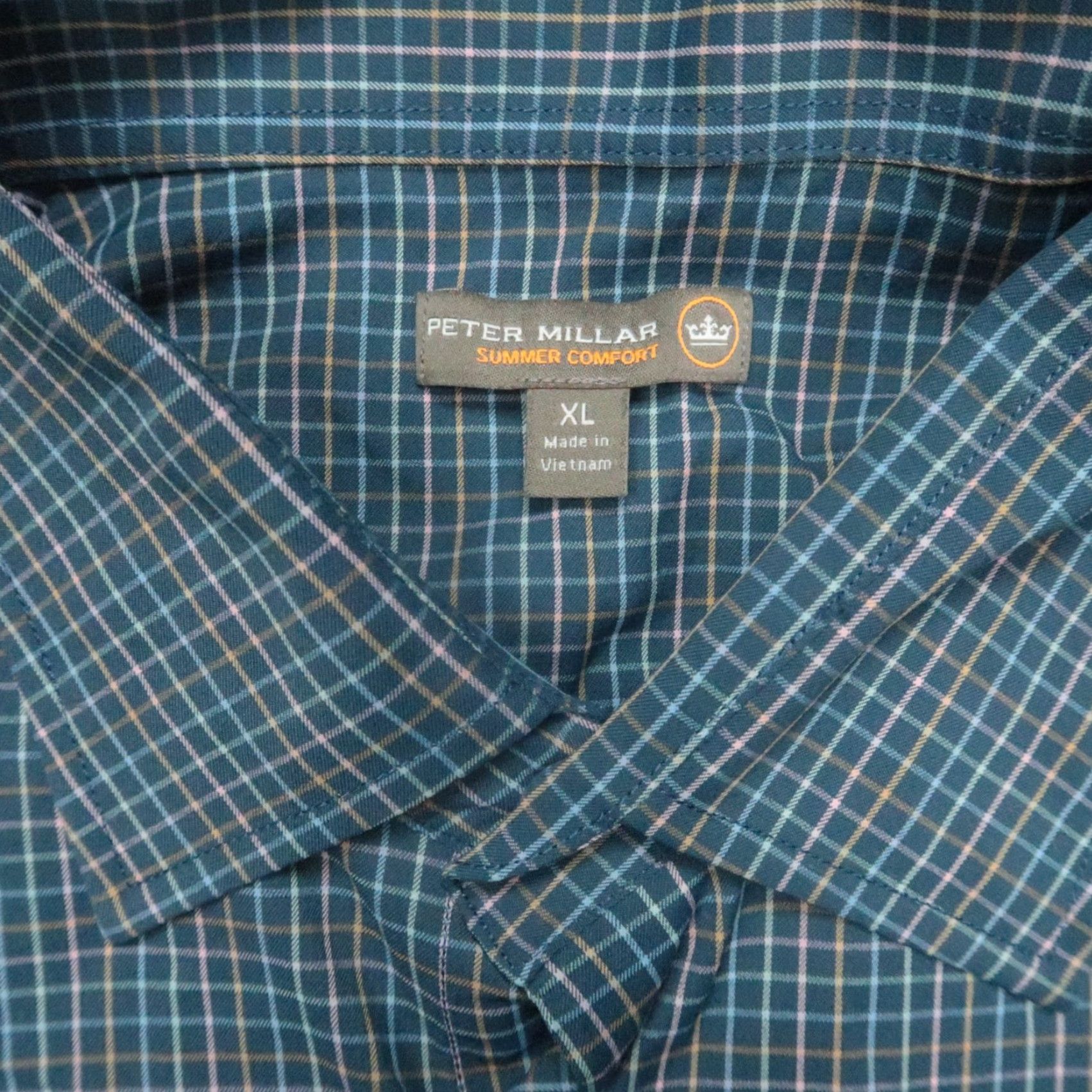 Peter Millar Peter Millar Shirt Men XL Extra Large Blue Check Long Sleeve Button Up Size US XL / EU 56 / 4 - 3 Thumbnail