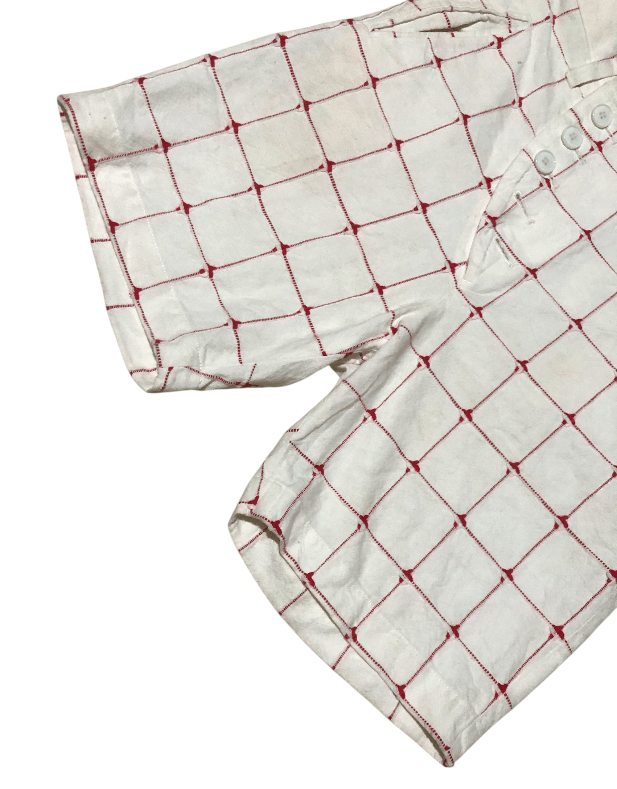 Ne-Net Japanese Brand Issey Miyake Né-net Red Grid Stitched Size 28" / US 6 / IT 42 - 3 Thumbnail