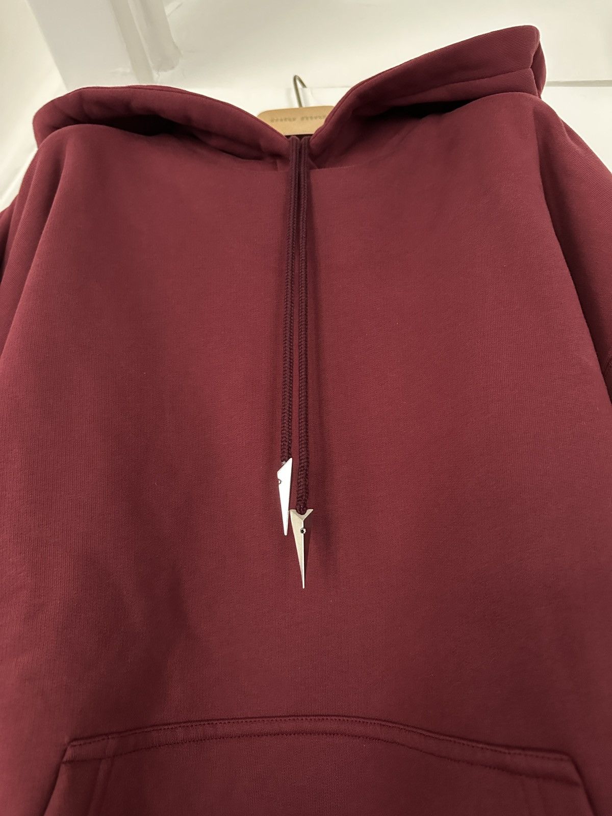 Mugler Mugler burgundy relaxed fit organic cotton fleece hoodie Size US M / EU 48-50 / 2 - 2 Thumbnail