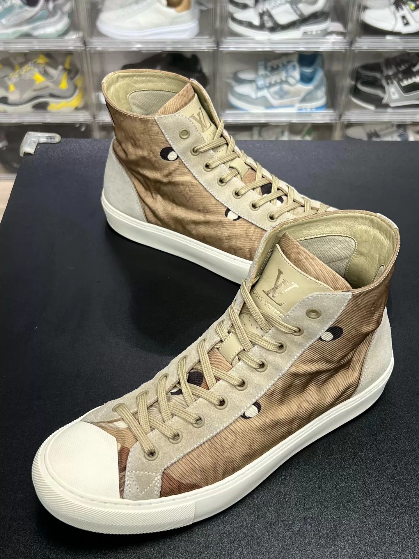 Louis Vuitton LV Tattoo Camouflage Suede Hi Top Sneaker Brown 41 Size US 8 / EU 41 - 1 Thumbnail