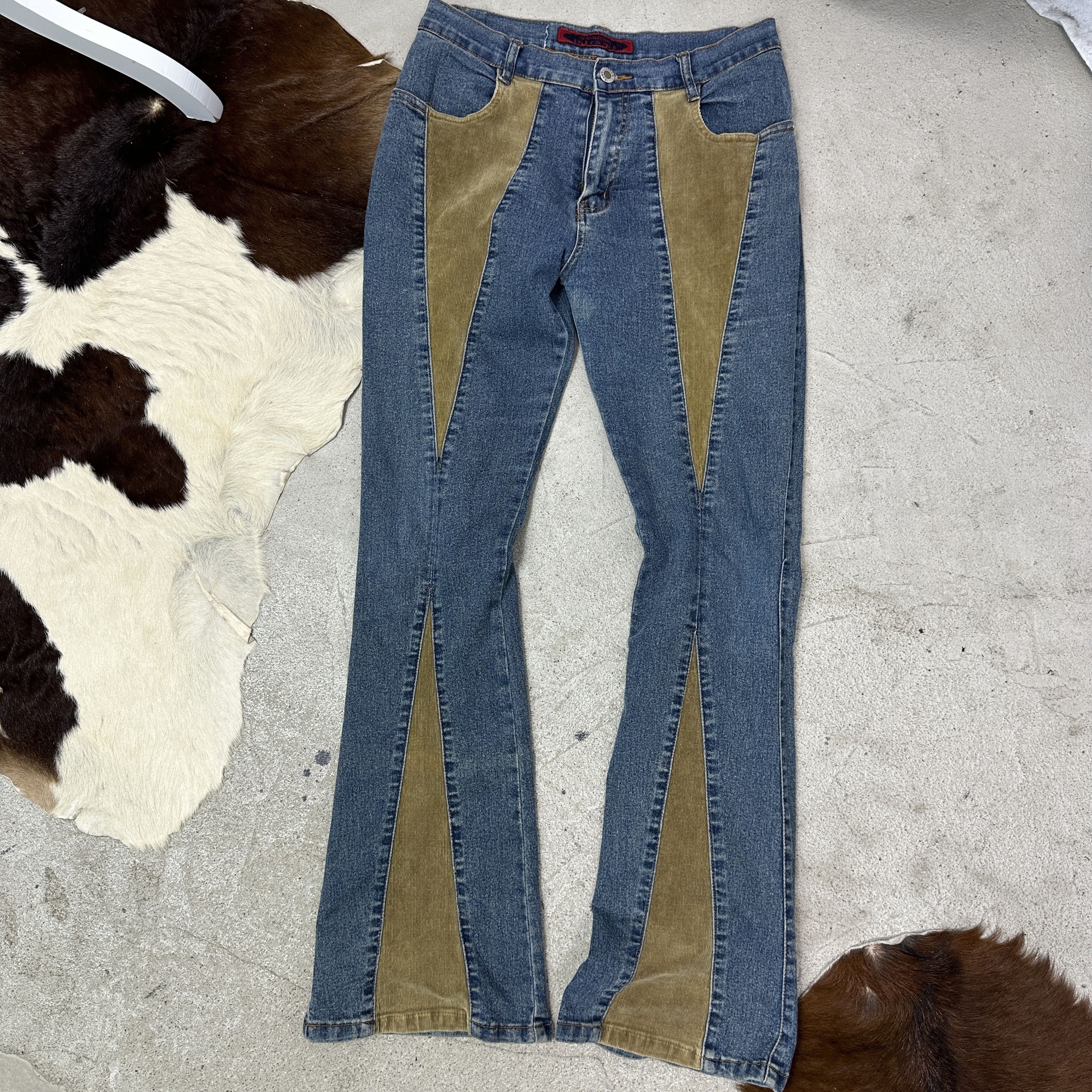 Vintage Vintage Denim Avant Garde Streetwear Flared Jeans Y2K Size 27" / US 4 / IT 40 - 5 Thumbnail
