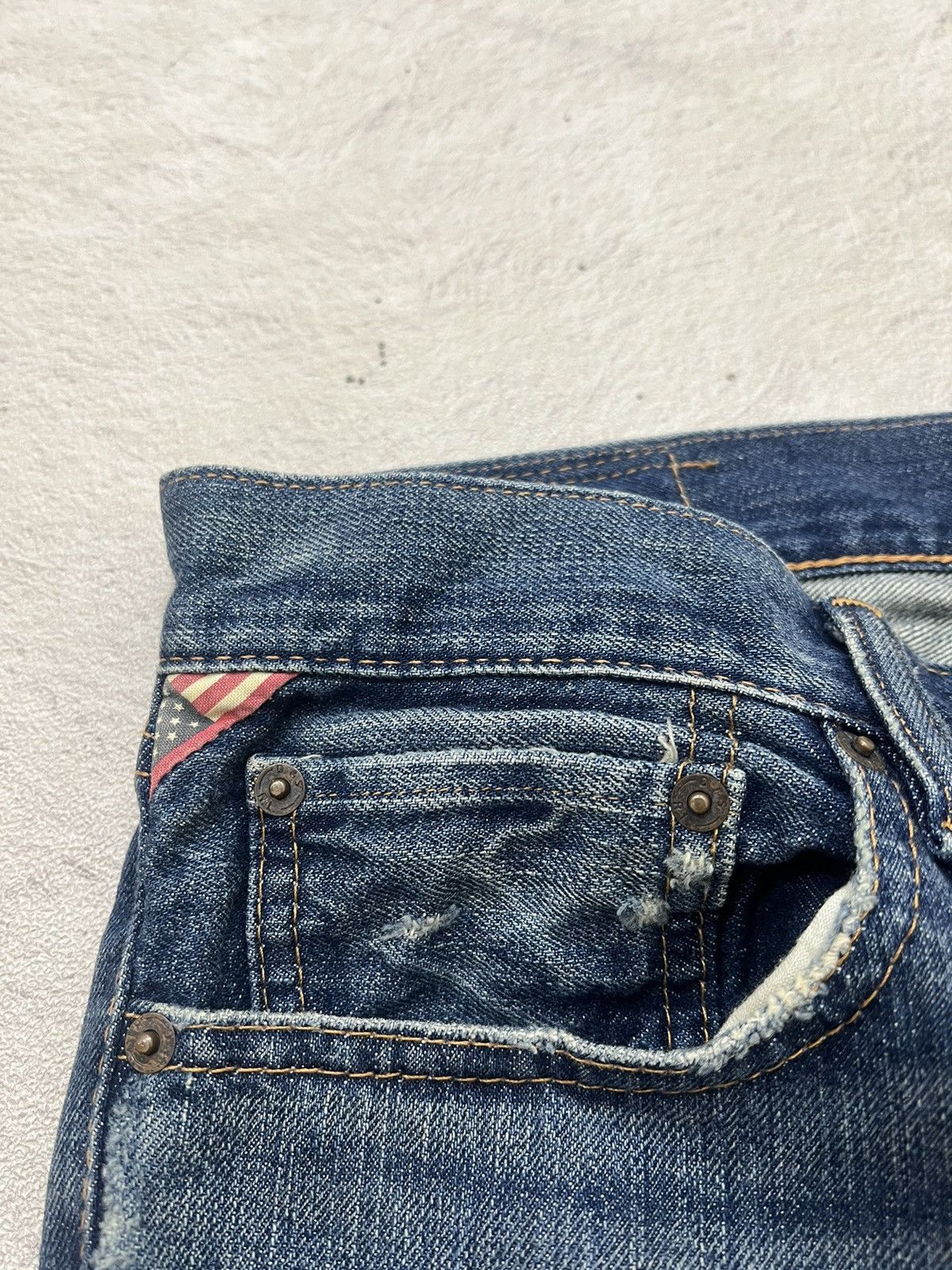 Kapital 2000s Archival Rrl Ralph Lauren Ripped Wash Jeans y2k Ifsix Size US 35 - 5 Thumbnail