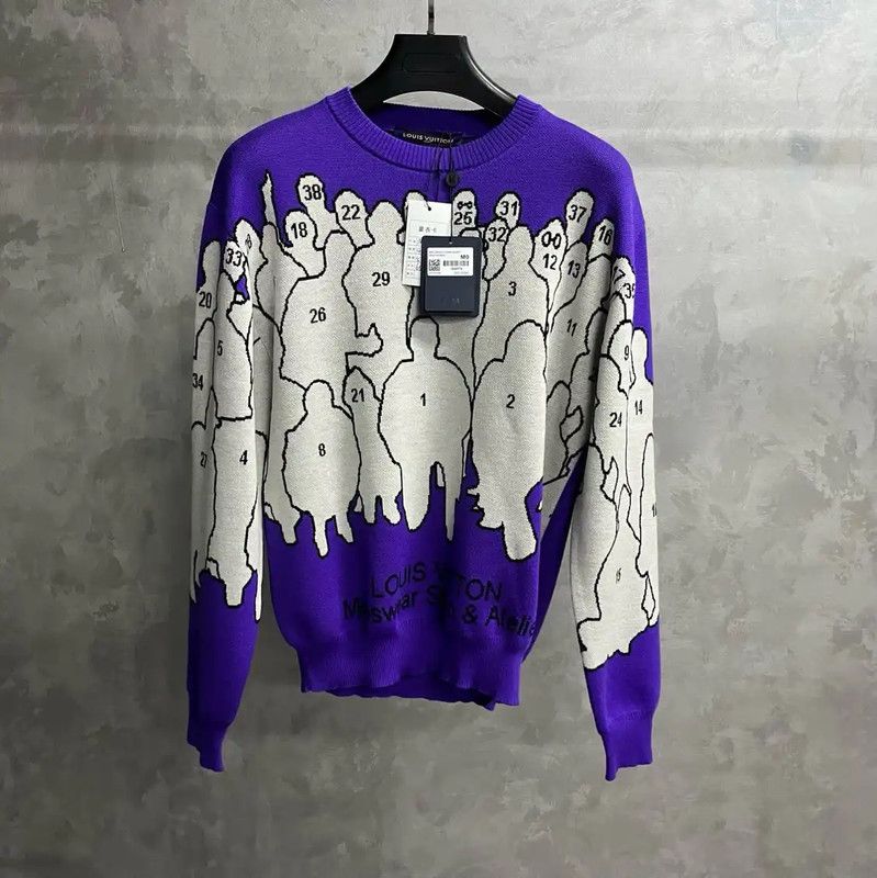 Louis Vuitton Louis Vuitton Purple Wool Women's Sweater 0089 Size S / US 4 / IT 40 - 1 Thumbnail
