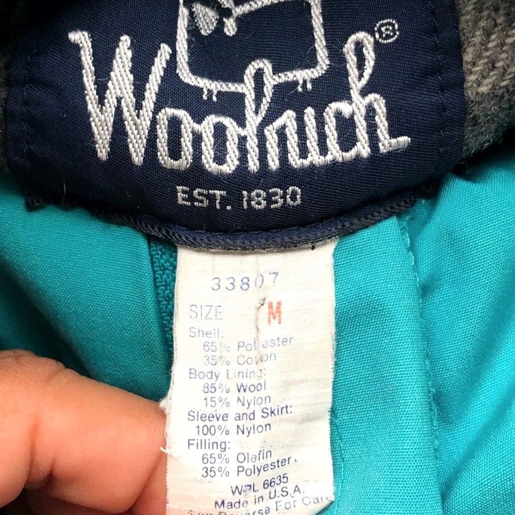 Vintage VINTAGE Woolrich Parka Jacket Wool Blend Plaid Lined Teal Womens Medium 90s Parka Coat Coat Women Medium Teal Size M / US 6-8 / IT 42-44 - 3 Thumbnail