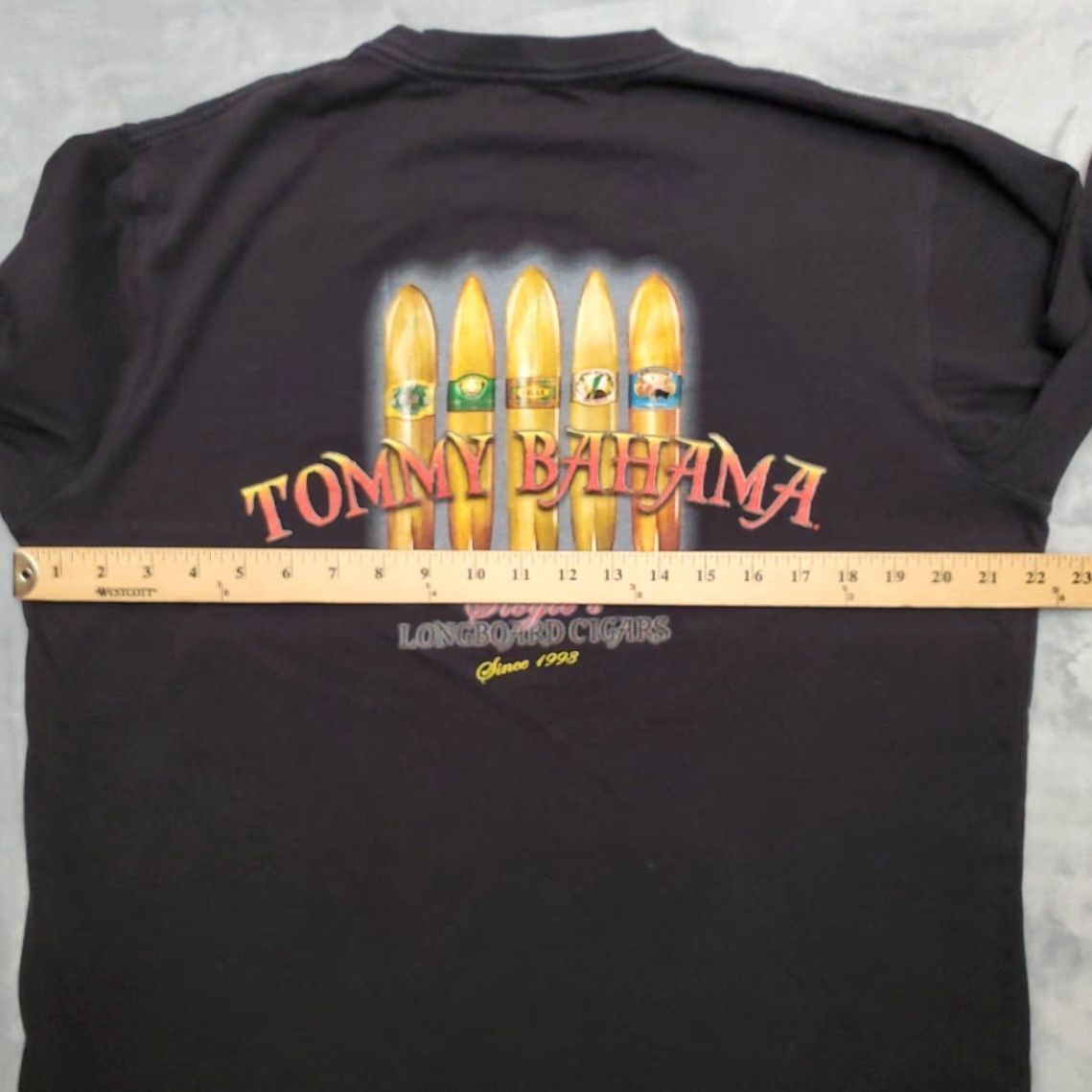 Tommy Bahama VINTAGE Tommy Bahama Shirt Mens L Black Relax Stogies Longboard Cigars Surfing TEE Size US L / EU 52-54 / 3 - 7 Thumbnail