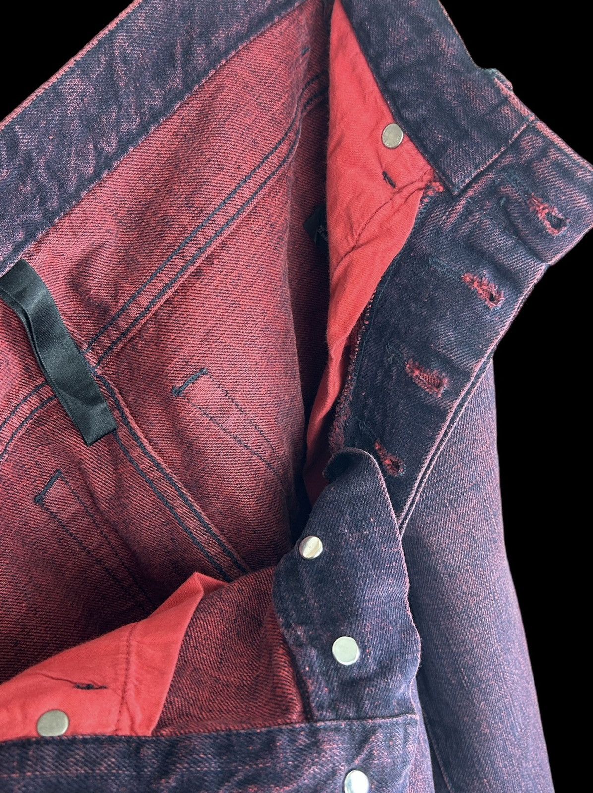 Balenciaga Super Rare Balenciaga 2012 Red Washed Denim Size US 29 - 6 Thumbnail