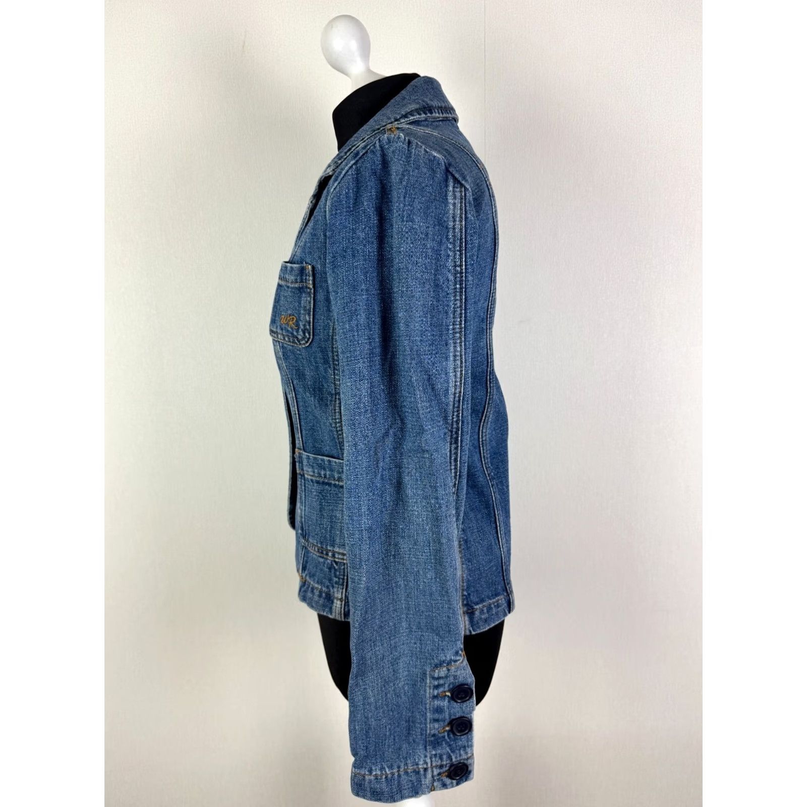 Vintage Woolrich womens jacket blue Size M denim Cotton Blazer Size 32" / US 10 / IT 46 - 2 Thumbnail