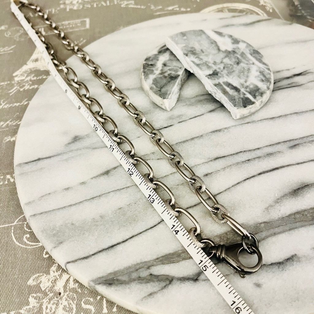 Designer Diego & Massimo Chunky Chain Necklace Silver Toned Italy Size ONE SIZE - 7 Thumbnail