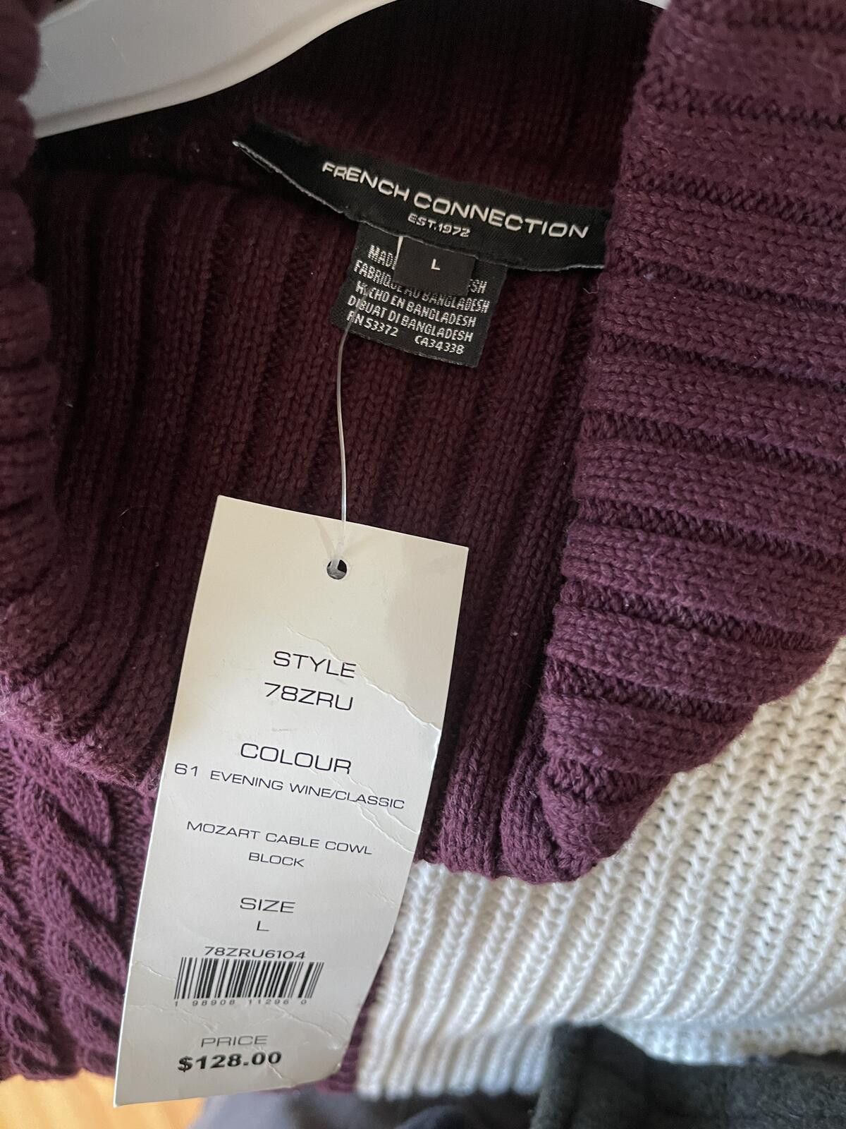 French Connection French Connection Evening Wine Classic Mozart Cable Cowl Swe Size L / US 10 / IT 46 - 3 Thumbnail
