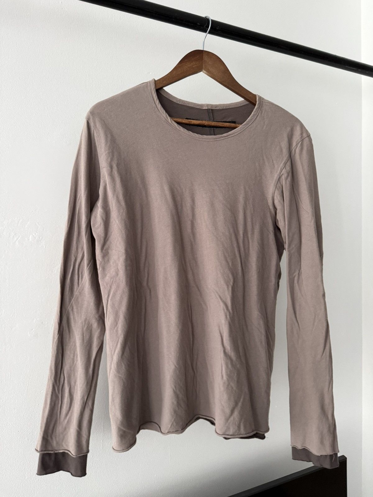 トップス Rick Owens 15aw double layerd long RICK OWENS DOUBLE LAYERED LONG SLEEVE T-SHIRT DUST FW23