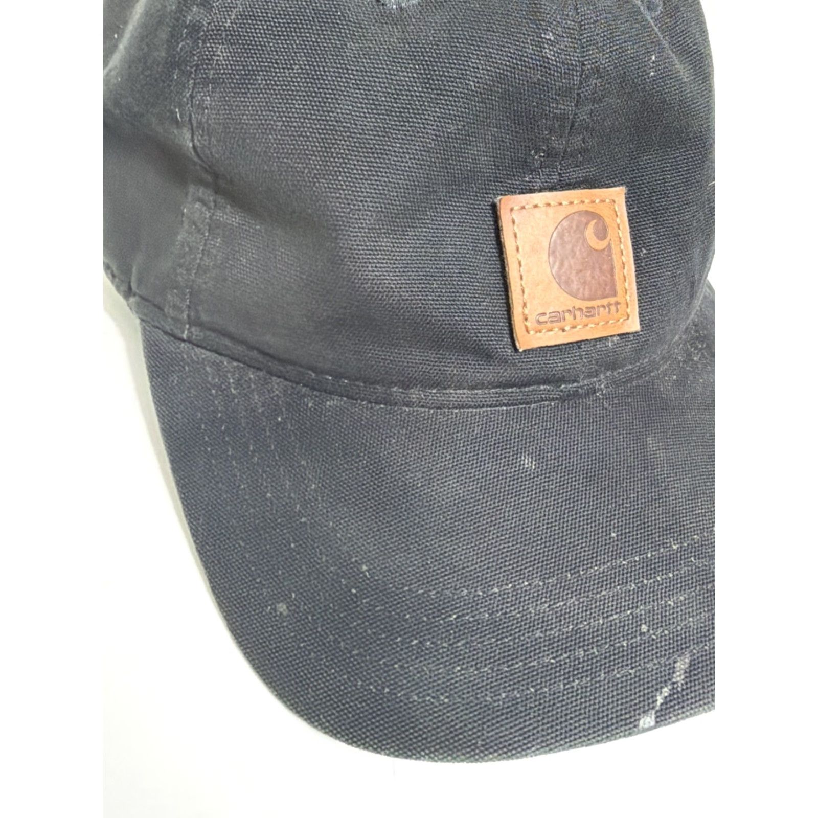 Carhartt Carhartt Hat Strapback Black Leather Patch Adjustable Hat One Size Mens Baseball Cap Size ONE SIZE - 3 Thumbnail