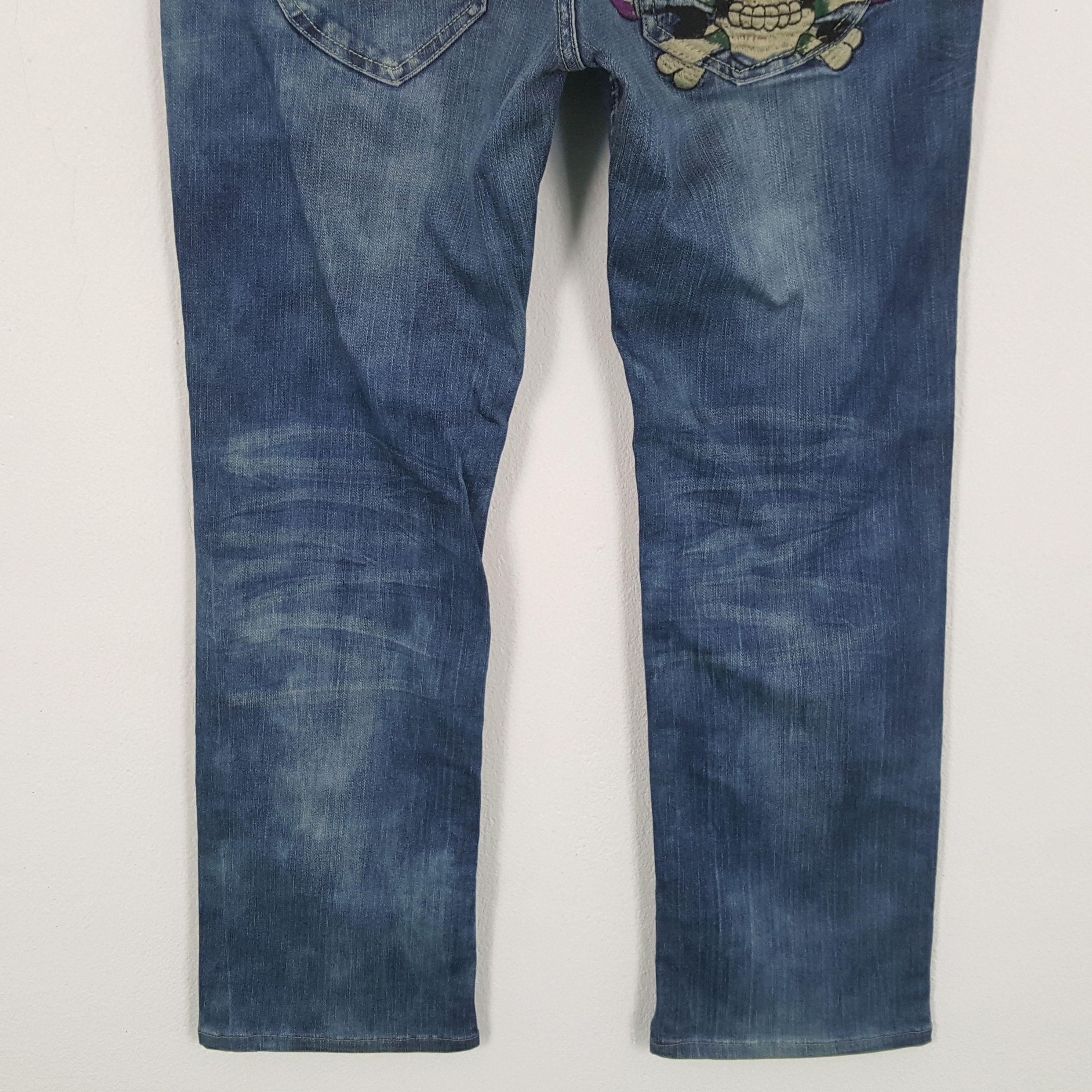 Christian Audigier × Ed Hardy × Vintage ED HARDY Skulls Design Rock Punk Streetwear Style Jeans Size US 32 / EU 48 - 3 Thumbnail