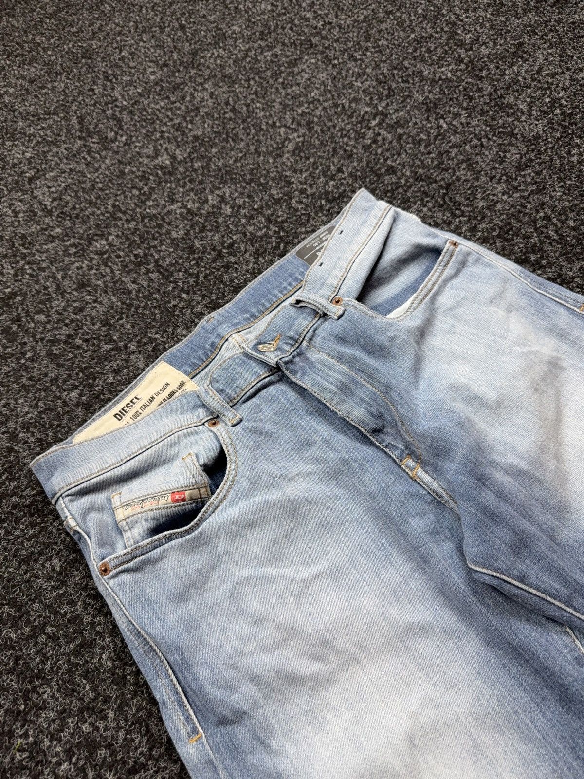 Diesel 00s Y2K Luxury vntg Diesel D-Strukt Slim Light Wash Jeans Size US 32 / EU 48 - 8 Thumbnail