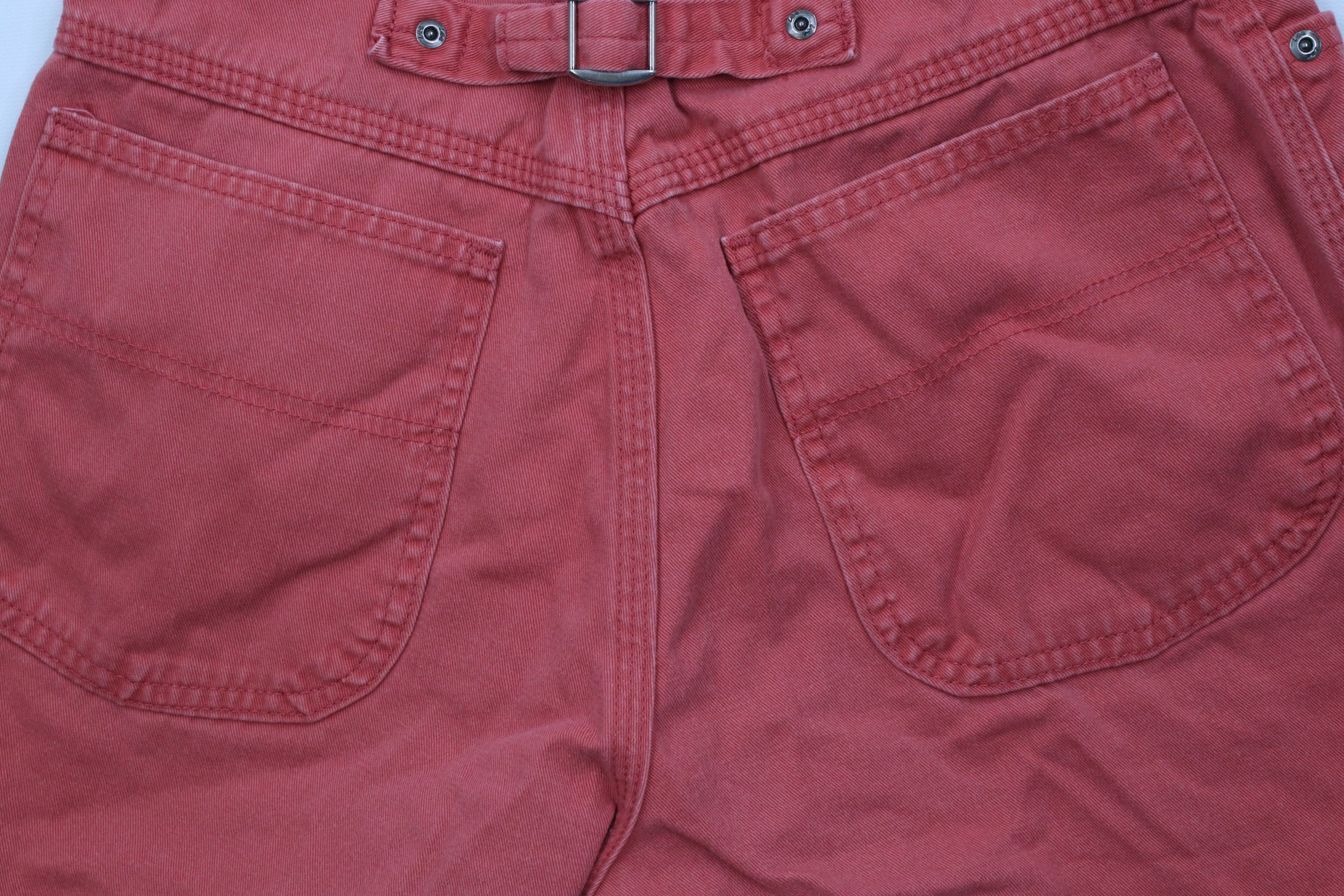 Lee Vintage 90s Lee Above Knee Buckle Back Shorts Red Cotton USA Size 28" / US 6 / IT 42 - 12 Thumbnail