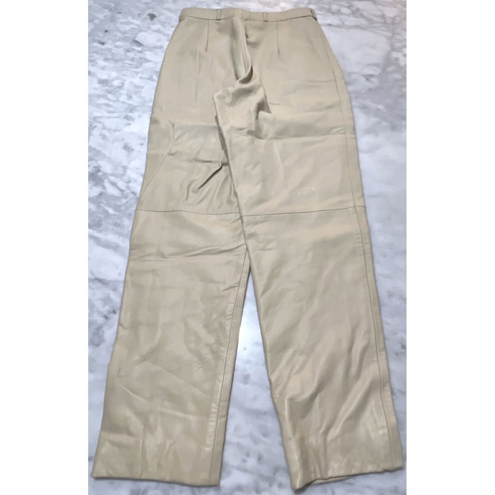 Vintage VINTAGE Touché Leather Pants Women’s Size 12 Beige W28 L29 Dress Pants Formal Party Cocktail 90s Biker Womens Size 34" / US 12 / IT 48 - 5 Thumbnail