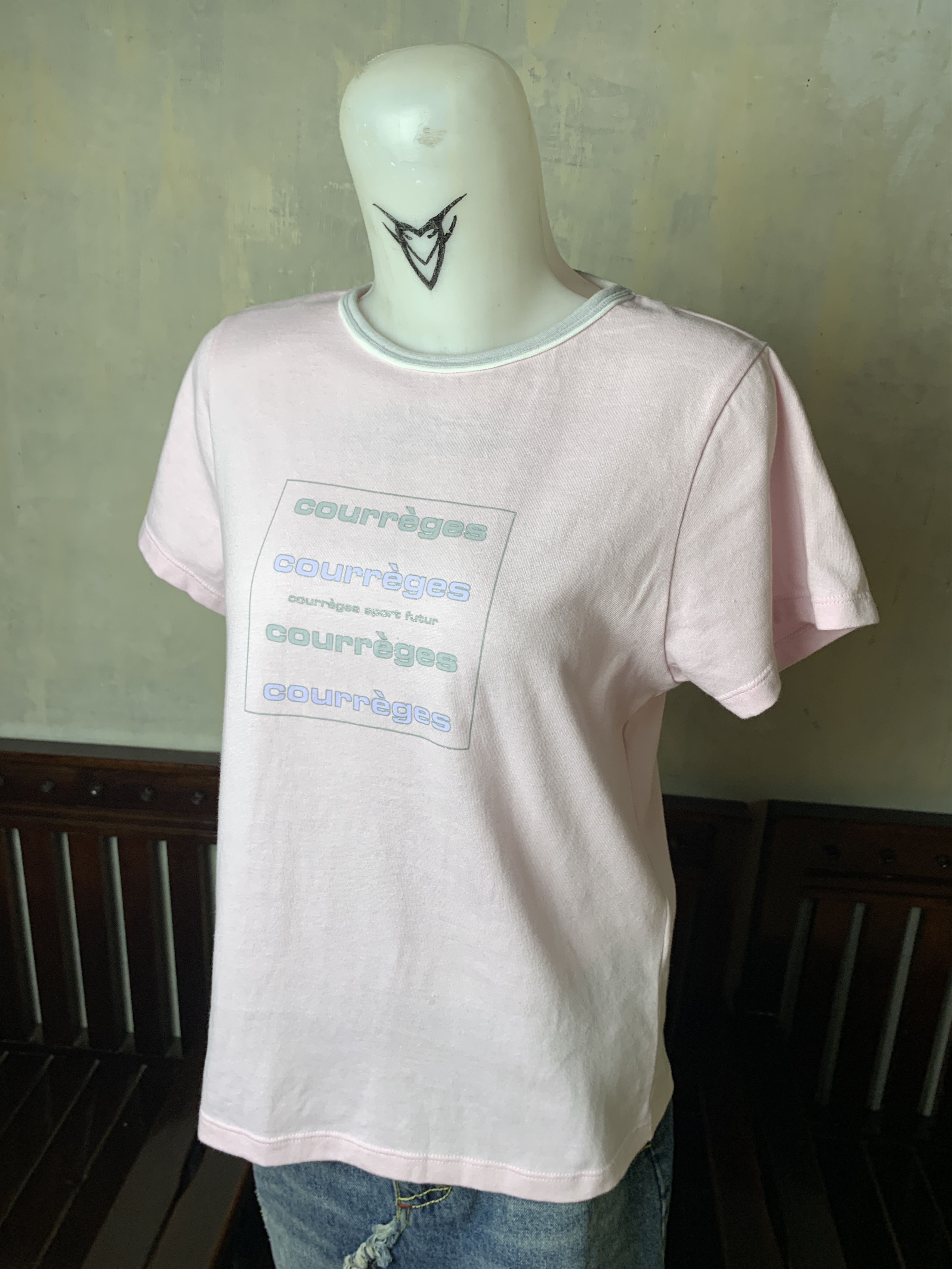 Courreges 2000s courreges sport futur Soft Pink Tee (M) Size M / US 6-8 / IT 42-44 - 2 Thumbnail