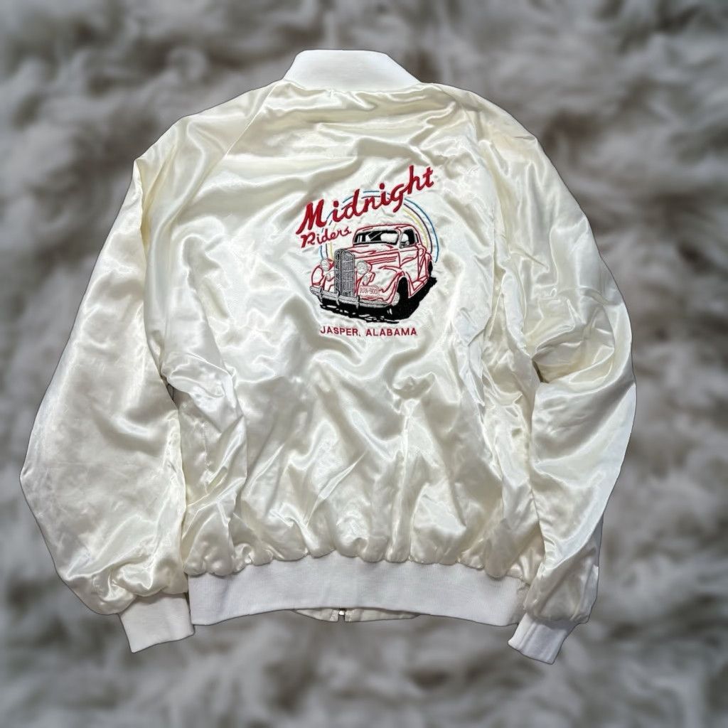 Vintage VINTAGE Club Satin Jacket Mens XL White Bomber Size US XL / EU 56 / 4 - 1 Thumbnail