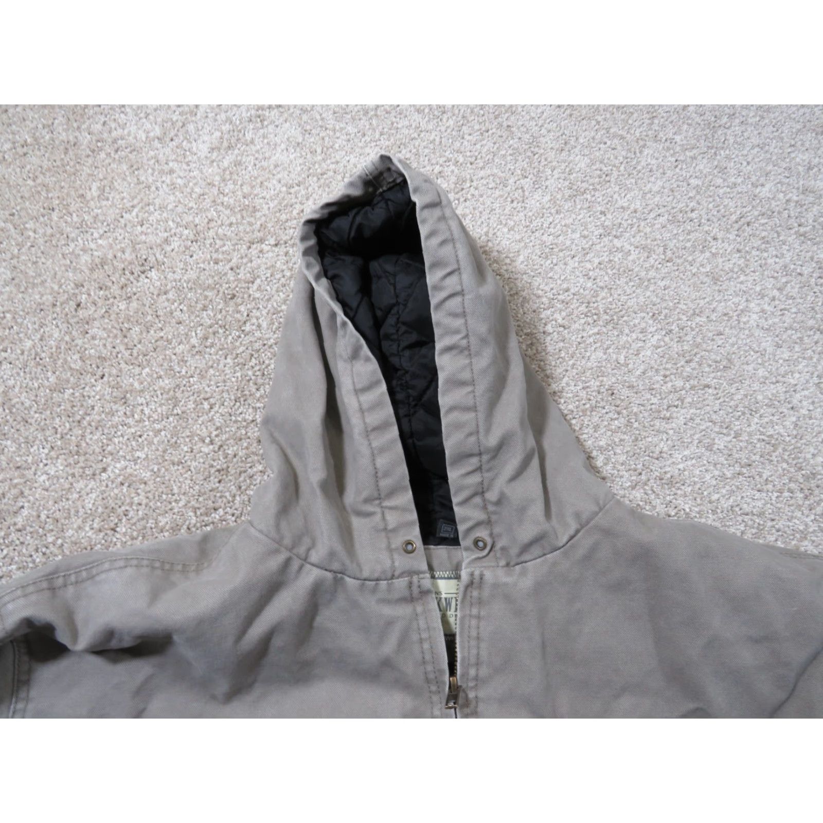 Vintage Destinations Workwear Jacket Mens 2XL Gray Canvas Cotton Hooded Bomber Jacket Size US XXL / EU 58 / 5 - 4 Thumbnail