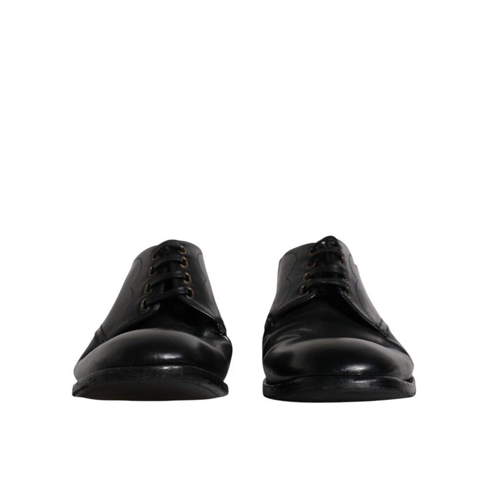 Dolce & Gabbana Dolce & Gabbana Black Leather Derby Formal Men Dress Shoes Size US 12 / EU 45 - 2 Thumbnail