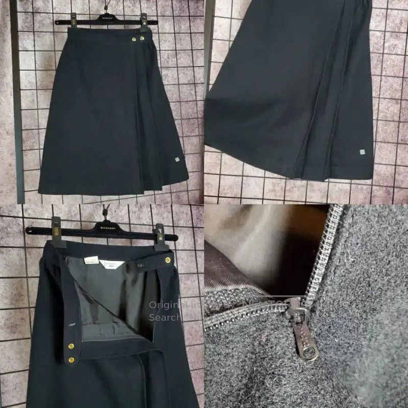 Givenchy Givenchy Black Wool Blend Embroidered Skirt . Size 23" - 2 Thumbnail