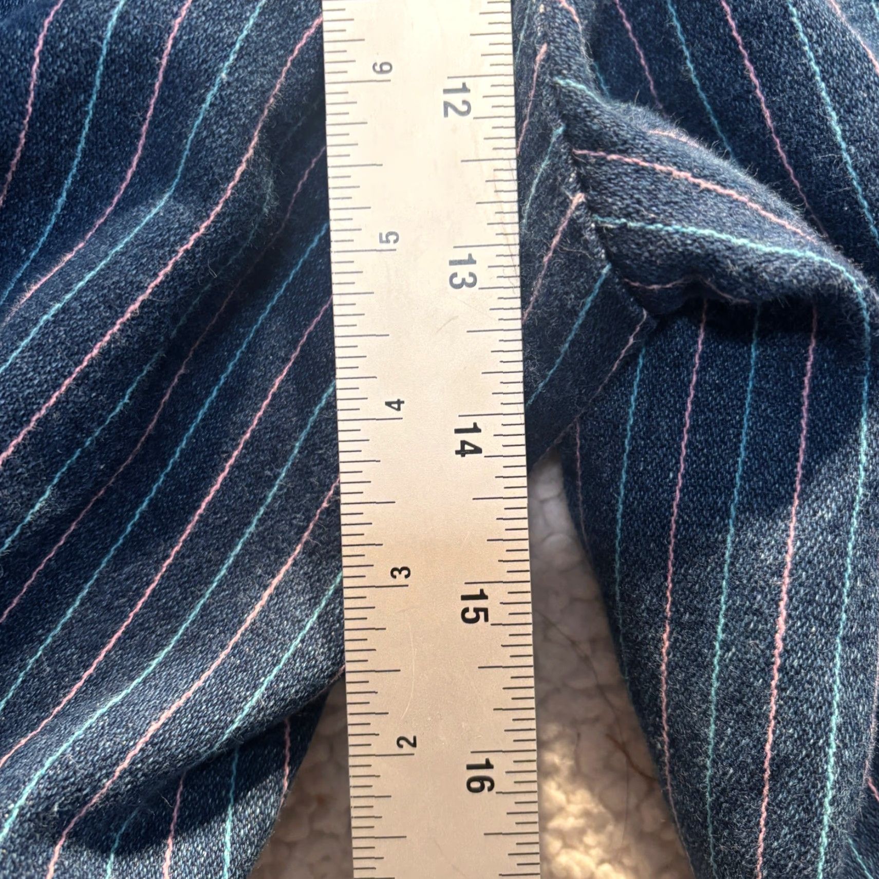 Vintage VINTAGE Gitano Jeans Womens 7/8 Blue Striped High Waisted Straight Hong Kong 90s Size 42" / US 20 - 6 Thumbnail